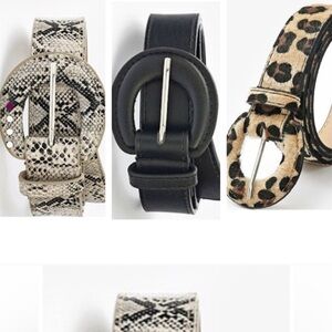 Chic Black and Animal Print Belts with Unique Buckles